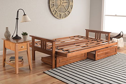 Kodiak Futons Monterey Futon Frame with Drawers, Included, Barbados - color: Frame Only, size: Drawers Included, style: Barbados Finish