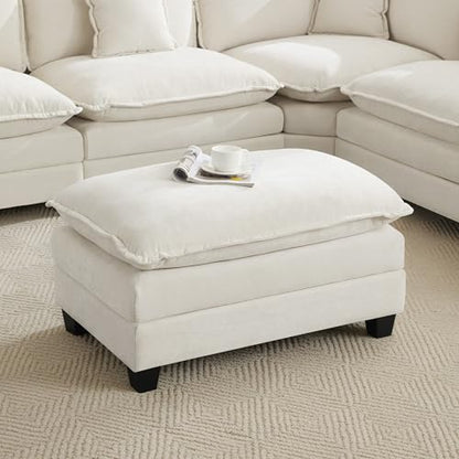 35‘’ Modern Chenille Cloud Sofa Ottoman,Rectangle Ottoman for Modular Sectional Sofa, Beige - color: Beige, size: 35'' Ottoman