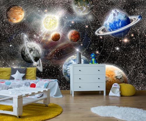 Galaxy Starry Sky Space Wall Mural Planet Wallpaper | 151"x96", for Bedroom Living Room Bathroom, Textured Fabric, Not Peel and Stick - color: Mural 04, size: 151" x 96"