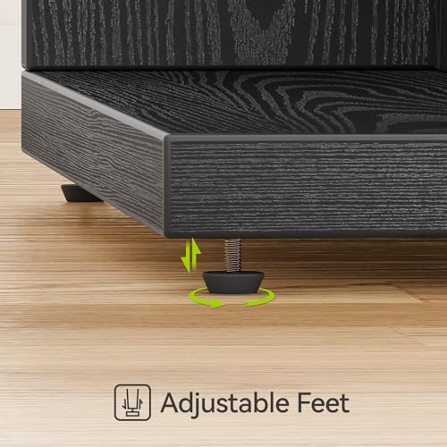 LITTLE TREE C-Shape End Table for Sofa & Bedroom - Small Side Table for Living Room, Over Couch Tray Stand for Laptop, Snacks, Books, Black, 1 Pack - color: Black