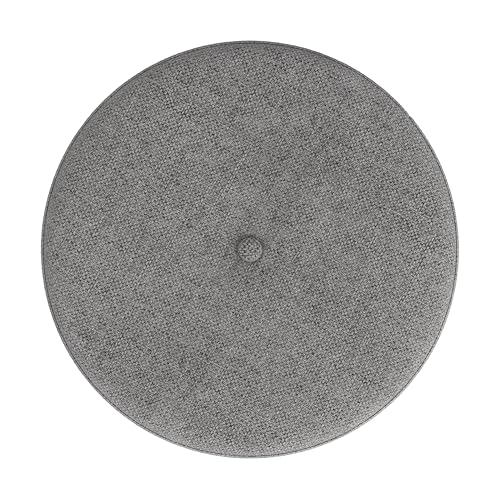 HomePop 18.5" Round Storage Ottoman with Nailheads - Heathered Gray - color: Heathered Gray
