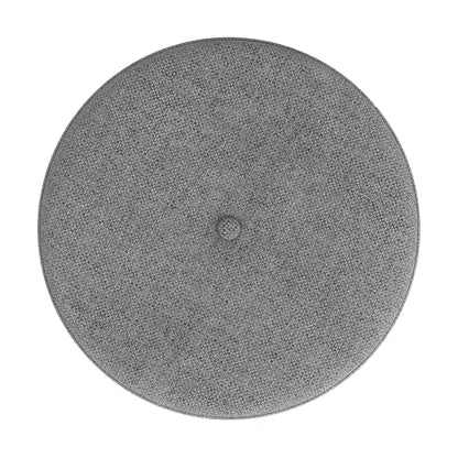HomePop 18.5" Round Storage Ottoman with Nailheads - Heathered Gray - color: Heathered Gray