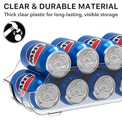 Simple Houseware Soda Can Organizer Dispenser Refrigerator/Pantry, Set of 4 | Clear - size: 4 Pack, style: Standard Can