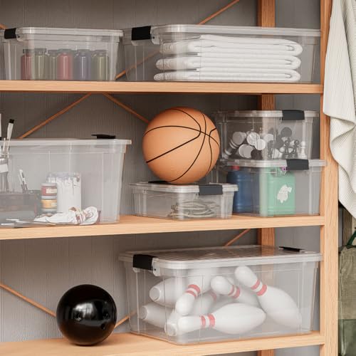 Superio Clear Storage Bins with Lids, Stackable Storage Box with Latches and Handles, Extra Small, 6 Pack 1.75 Quart - size: 1.85 Qt, style: 6 Pack