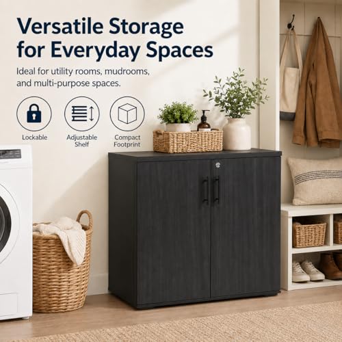MMT Office Storage Cabinet, Expresso, 2 Door. Adjustable Shelf - color: Expresso