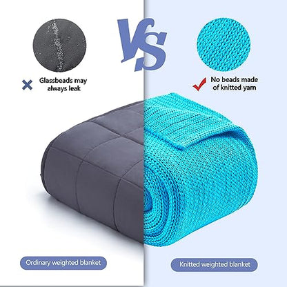 L'AGRATY Knitted Weighted Blanket - 48"x72" 12lbs Cooling Chunky Knit Heavy Blanket for Adults Braided Crochet Throw Thick Cable Yarn Knit Decorative No Beads Evenly Weighted Machine Washable | No Beads Evenly Weighted Machine Washable Chunky Braided Croc
