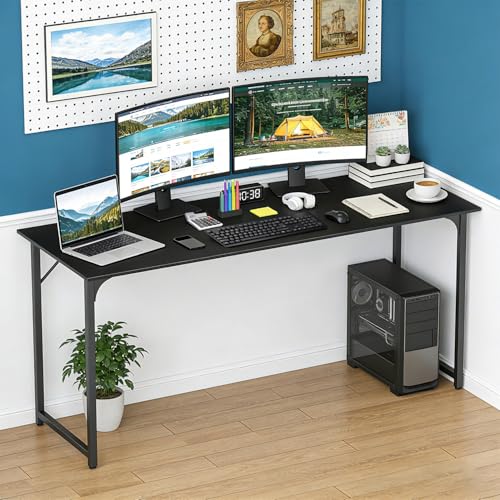 BestOffice Computer Desk,Home Office Desk, Modern Simple Style for Home Office Study Writing (Black, 63 Inch) - color: Black, size: 63 Inch
