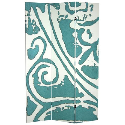 6 ft. Tall Double Sided Teal Vineyard Canvas Room Divider - color: Teal Vineyard