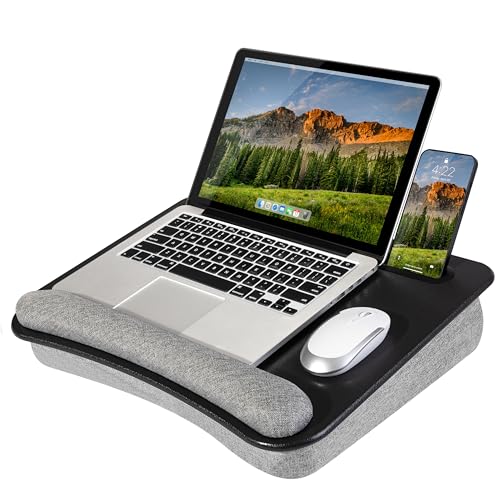 LAPGEAR Portable Laptop Lap Desk – Black, Fits 15.6" Laptops - color: Black Leather