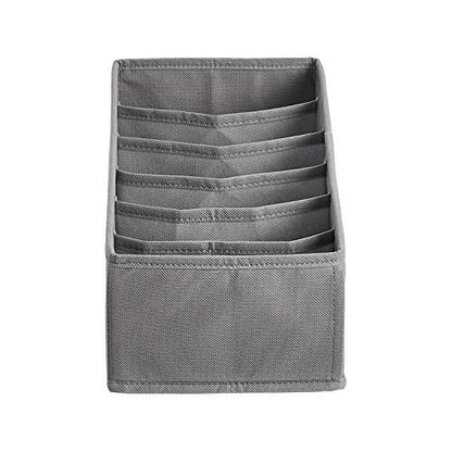 Amazon Basics Deep Drawer Organizer for Clothes, Collapsible Storage Boxes for Socks, Underwear and Baby Items, Set of 4, Gray | Pack of 2 - size: Pack of 2