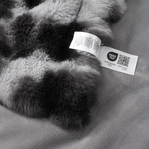 Faux Fur Throw Blanket, Ultra Soft Fuzzy Plush Bubble Blanket for Couch, Bed & Living Room, 60"x80", Tie-dye Black - color: Tie-dye Black, size: 60" x 80"
