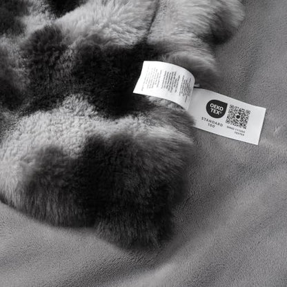 Faux Fur Throw Blanket, Ultra Soft Fuzzy Plush Bubble Blanket for Couch, Bed & Living Room, 60"x80", Tie-dye Black - color: Tie-dye Black, size: 60" x 80"