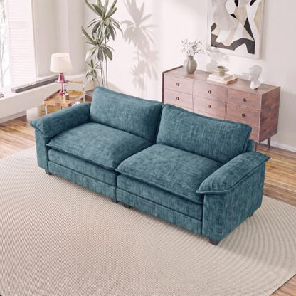 Homall 79.3" Loveseat Sofa, Cloud Sofa Couch, Deep Seat, Dark Blue | Comfy Chenille, Double Layer Cushion, Wide Armrest, High-Density Foam, Sturdy Frame, Easy Assembly, for Living Room - color: Dark Blue, size: Loveseat Sofa