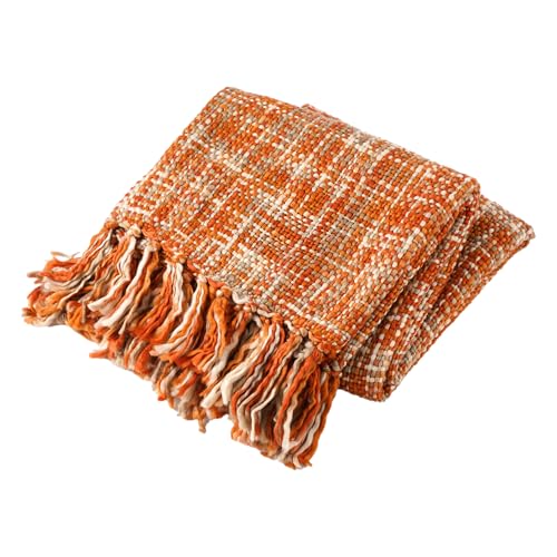 BATTILO HOME Orange Throw Blanket for Couch,50"x60" | Decorative Fall Blankets and Throws, Soft Colorful Throw Blankets for Bed, Halloween Throw Blanket for Home Decor - color: Orange