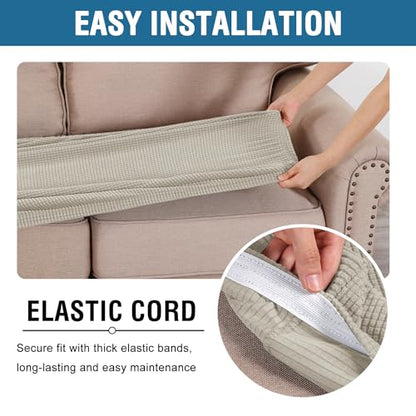 H.VERSAILTEX Super Stretch Individual Seat Cushion Covers Sofa Covers Couch Cushion Covers Slipcover Sets Thick Jacquard Textured Twill Fabric (1 Piece Sofa Cushion Cover, Island Fossi) - color: Island Fossi, size: 1 Cushion Sofa