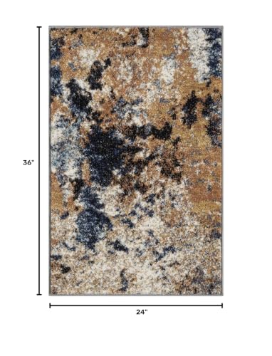 Keen Home Design Throw Rugs - 24"x36" Non-Shedding, Thick Pile Abstract Rugs for Kitchen, Living Room, Bedroom, Dining Room, Entryway - Size: 2' x 3', Skies Multi - color: Skies Multi, size: 2' x 3' (Rectangular)