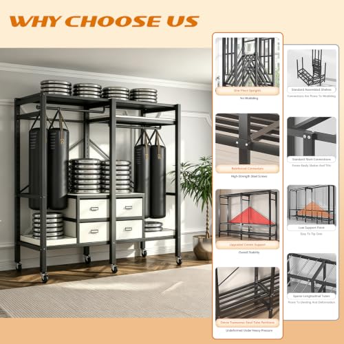 Portable Closet with Drawers Heavy Duty with Cover, KT-white L:59in/150cm - color: Kt Off-white, size: L:59in/150cm