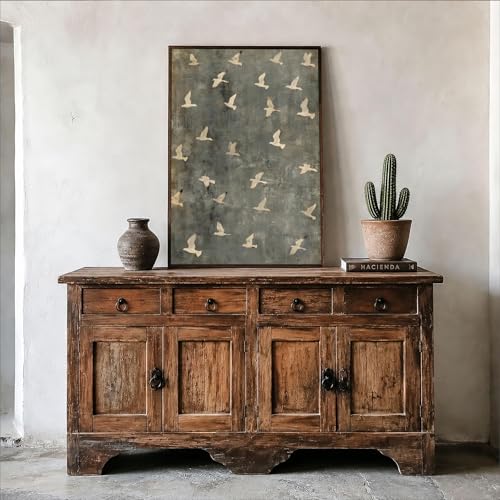 Vintage Flying Birds Wall Art Vintage Minimalist Wildlife Poster Nature Canvas Prints Neutral Nature Decor Modern Abstract Landscape Paintings for Bedroom Living Room Bathroom Hallway 16x24in Unframed - color: Flying Birds - Unframed