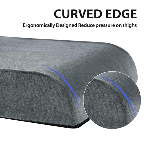 HOMBYS Recliner Seat Cushion with Lumbar Supportive Pillow Extra Large Non-Slip Seat Cushion with Back Support Cushions,Cruve Edge Design for Relief Thighs Pressure, Dark Grey - color: Dark Grey