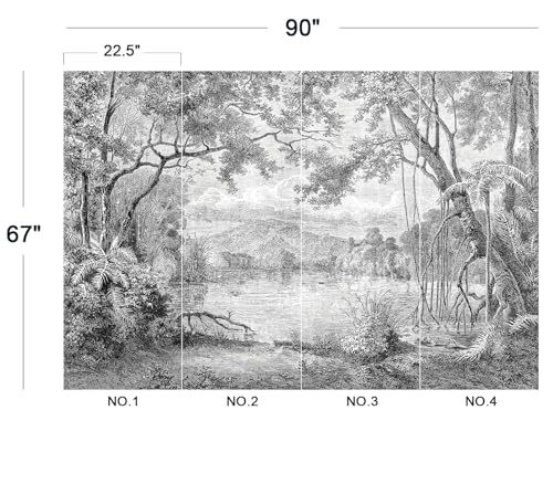 Eierme-The Ancient Scenery of Charming lagoons in Luzon Island Mural Wallpaper Peel and Stick 90" x 67" - color: No.12, size: 90" x 67"