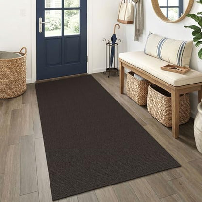 Washable Runner Rug, Non Slip Entry Runner, 3x6 Ft, Taupe/Coffee | Washable Braided Runner Carpet, Non Slip Rubber Dot Backed, For Hallway, Kitchen, Entryway, Bedroom, Laundry Room, Foyer - color: Taupe/Coffee, size: 3' x 6' (Rectangular)
