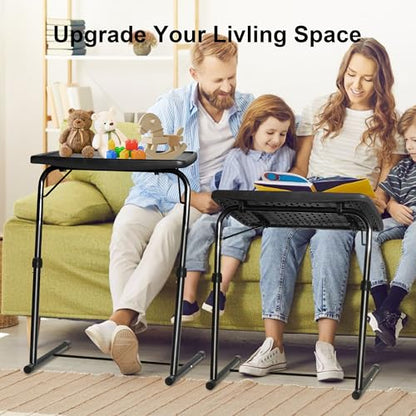Bblife XL Adjustable Folding TV Tray Table, Larger TV Dinner HDPE Plastic Tray, for Laptop, Eating, Drawing, Snacks, etc, Black-Pro - size: XL-Pro