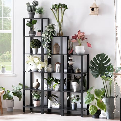 YUFAM 5 Tier Tall Narrow Bookshelf, Skinny Bookcase, Wooden Shelf, Black | 54'' Tall Thin Book Shelf, Skinny Book Shelf for Modern Narrow Industrial Shelf fits Living Room, Office, Bedroom, Kitchen - color: Black, size: 5-Tier