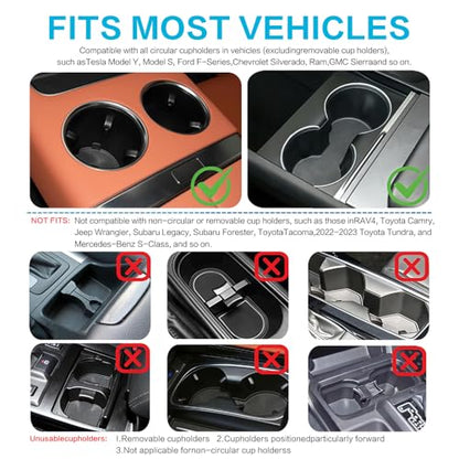 Car Desk for Laptop,360° Rotating Cup Holder Table，Wood Car Tray, Car Table & Car Food Tray，Steering Wheel Tray， Car Accessories for Women & Men. Compatible with Tesla Model Y/3/S, Ford F150& Most