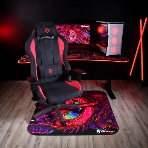 Arozzi Arena Special Edition Ultrawide Curved Gaming and Office Desk with Full Surface Water Resistant Desk Mat Custom Monitor Mount Cable Management Cut Outs - Crawling Chaos | Full Surface Water-Resistant Desk Mat, Monitor Mount Cut-Outs, Cable Manageme