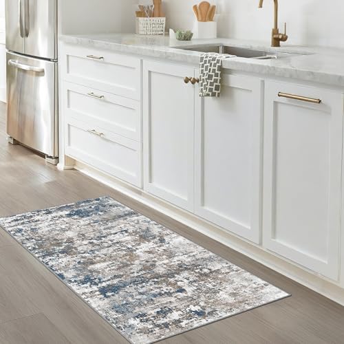 Entryway Runner Rug 2x4ft,Non Slip Carpet Runner,Multi | Machine Washable Runner Rug with Silicone Backing; Stain Resistant Surface for Entryways, Kitchens and High Traffic Areas - color: Abstract-multi, size: 2' x 4' (Runner)