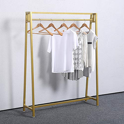 MBQQ Moden Metal Clothes Rack with Clothing Hanging Rack Organizer for Laundry Drying Rack Display Racks Garment Racks,Gold - color: Gold