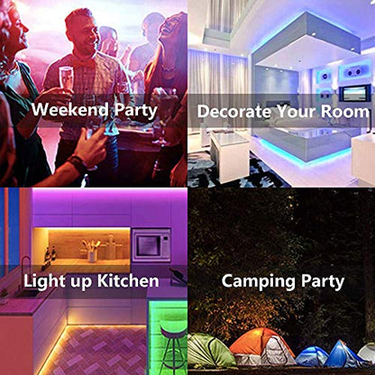 Lcutml 50FT Smart LED Strip Lights, RGB Strip Lights Sync to Music with 40 Key Remote Controller LED Lights for Bedroom, Christmas Lights decration (Multi-Colored, 50FT)
