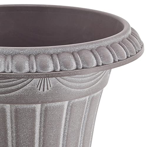 Arcadia Garden Products PL10WW Classic Traditional Plastic Urn Planter, 15" x 13", Whitewash - color: Whitewash, size: 15" x 13"