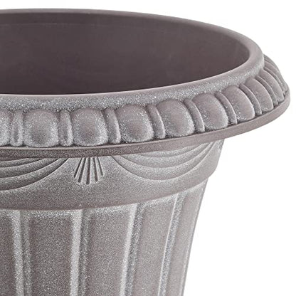 Arcadia Garden Products PL10WW Classic Traditional Plastic Urn Planter, 15" x 13", Whitewash - color: Whitewash, size: 15" x 13"