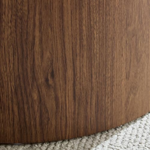 Nesting Coffee Table Set of 2, Modern Round Coffee Table Drum Side Table, Wooden Circle Accent Tables End Tables for Small Spaces Living Room Bedroom Office (Walnut) - color: 18.9" & 14.96" Walnut With Wood Veneer