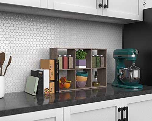 ClosetMaid Mini 6-Cube Desktop or Wall Mount Organizer, Weathered Teak - color: Weathered Teak