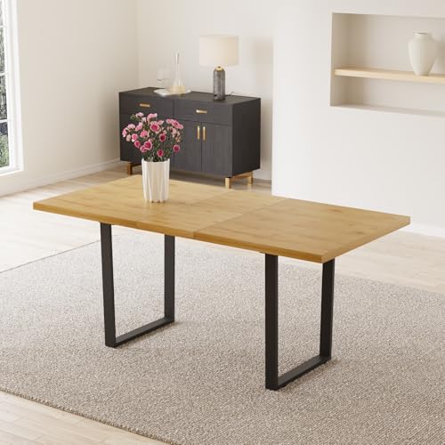 Mid-Century Extendable Dining Table Set, 51"-67", 6 Upholstered Chairs - color: Table, size: 51"-67"