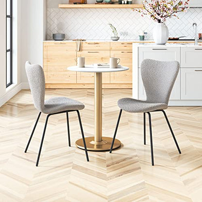 Zuo Thibideaux Dining Chair (Set of 2) Light Gray, Gray Dining Chair, Stackable for Space Saving Storage, Plywood, Indoor Dining, 20.1" W x 20.1" D x 32.7" H