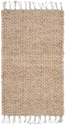 SAFAVIEH Natural Fiber Collection Accent Rug - 2' x 3', Natural, Handmade Farmhouse Fringe Jute, Ideal for High Traffic Areas in Entryway, Living Room, Bedroom (NF733A) - size: 2' x 3' (Rectangular)