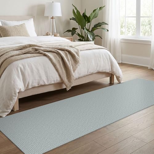 Washable Runner Rug, Non Slip Entry Runner, 2x8 Ft, Turquoise/Gray | Washable Braided Runner Carpet, Non Slip Rubber Dot Backed, For Hallway, Kitchen, Entryway, Bedroom, Laundry Room, Foyer - color: Turquoise/Gray, size: 2' x 8' (Rectangular)