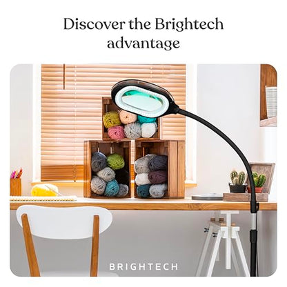 Brightech LightView Pro Magnifying LED Desk Lamp with Flexibility & Durability, 3 in 1 LED Glass Magnifier, Work Light for Hobbies & Reading - Black - color: Black