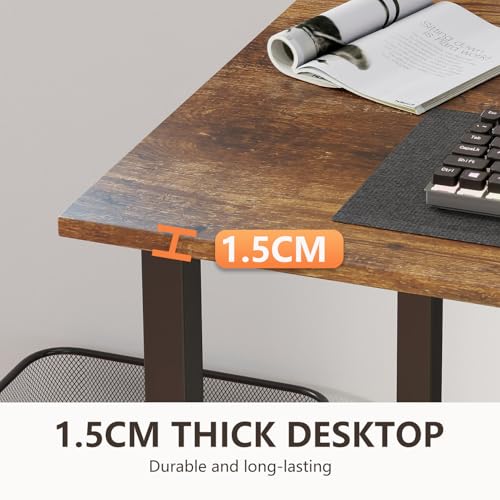 BestOffice Computer Desk,Home Office Desk, Modern Simple Style for Home Office Study Writing (Brown, 55 Inch) - color: Brown, size: 55 Inch