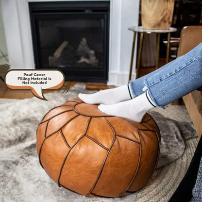 Moderner Pouf Ottoman Pumpkin Color - color: Pumpkin