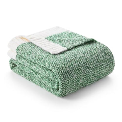 Snuggle Sac Green Blanket Twin Size Bedding Blankets, Super Soft Warm Cozy Knit Blankets for Sofa, Bed, Living Room, Heather Green, 60x80 inches, - color: Green, size: Twin (60"x80")