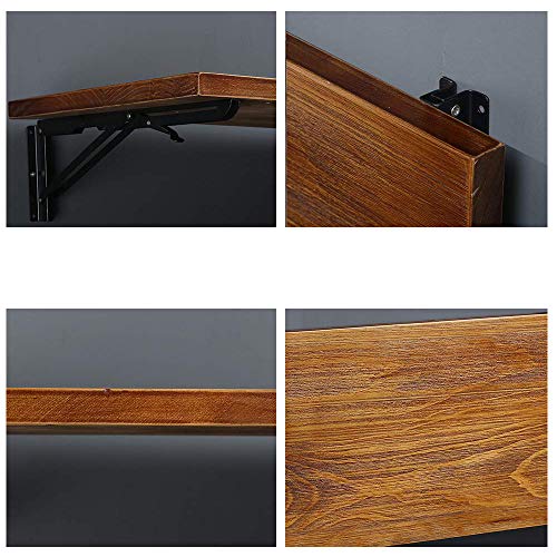 Tianman (47" Lx14 W) Industrial Rustic Folding Wall Mounted Workbench Drop Leaf Table, Dining Table Desk, Pine Wood Wall Mounted Bar Tables,Workbench,Study Table,Collapsible Butcher Block Solid Wood