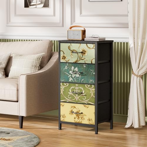 Dresser with 4 Drawers and 6 Drawer Dresser, Chest of Drawers for Living Room, Dorm, Entryway, Vintage Furniture, Wood Top