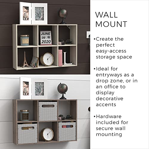 ClosetMaid Mini 6-Cube Desktop or Wall Mount Organizer, Weathered Teak - color: Weathered Teak