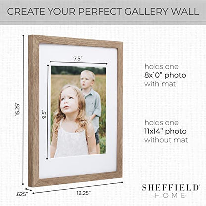 Sheffield Home 9 Piece Gallery Wall Frame Set, 11x14 Inch, Light Natural - color: Light Natural, size: 11x14 Inch
