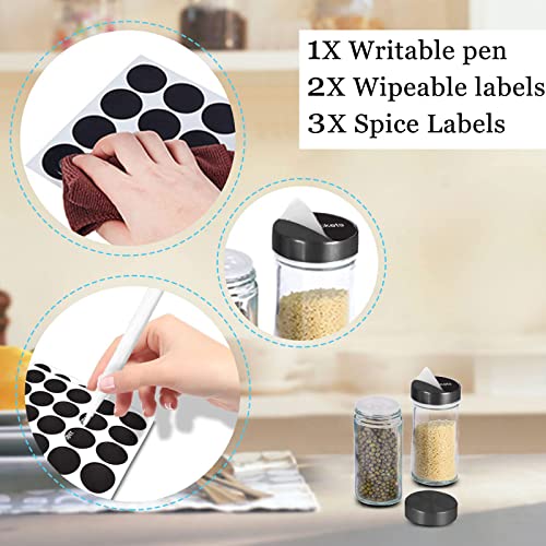 KALINCO Rotating Spice Rack, Spice Rack Organizer for Cabinet, Spice Rack with Jars(20-Jar), Revolving Spice Organizer, Spice Carousel Tower for Kitchen Black - size: Black SQ