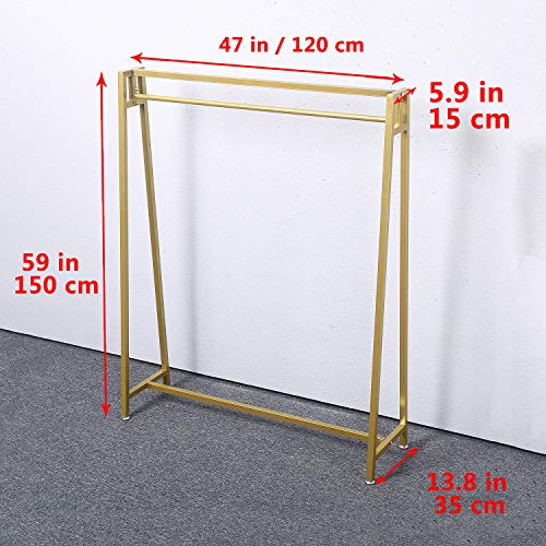 MBQQ Moden Metal Clothes Rack with Clothing Hanging Rack Organizer for Laundry Drying Rack Display Racks Garment Racks,Gold - color: Gold